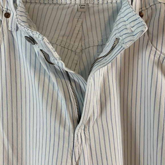 Abercrombie & Fitch size 33 16 R curve love the loose high rise jeans white blue - Picture 12 of 12